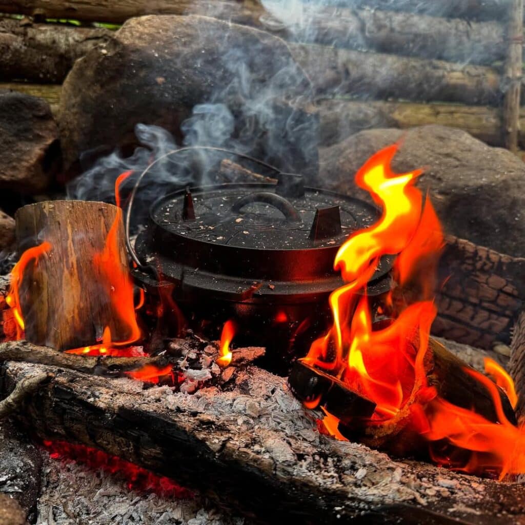 Dutch Oven Over Campfire