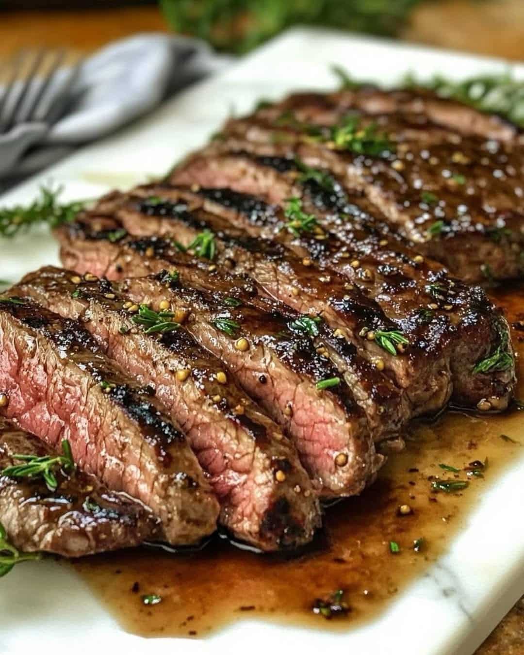 garlic soy marinated flank steak