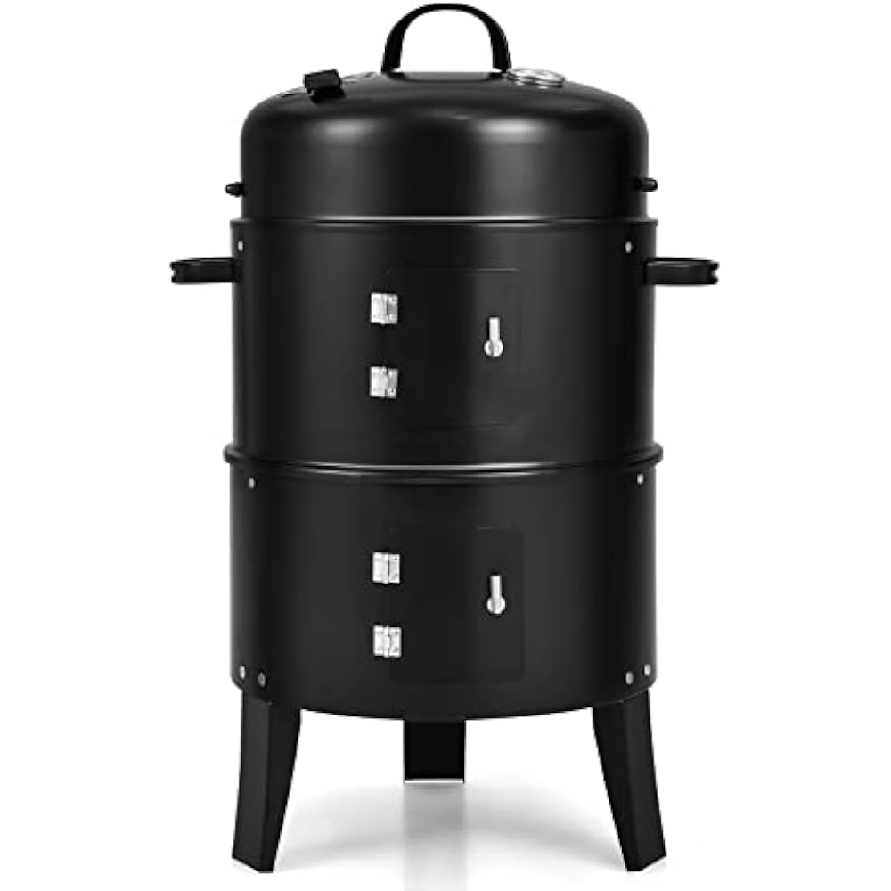 Giantex Smoker Is Compact And Portable With A Vertical Drum Smoker Style 