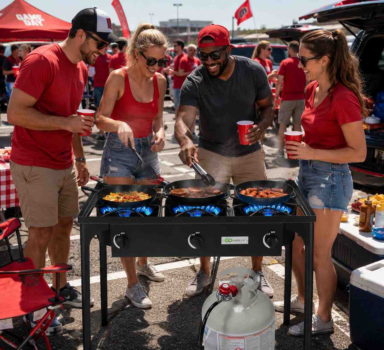 goplus 3-burner stove for tailgating