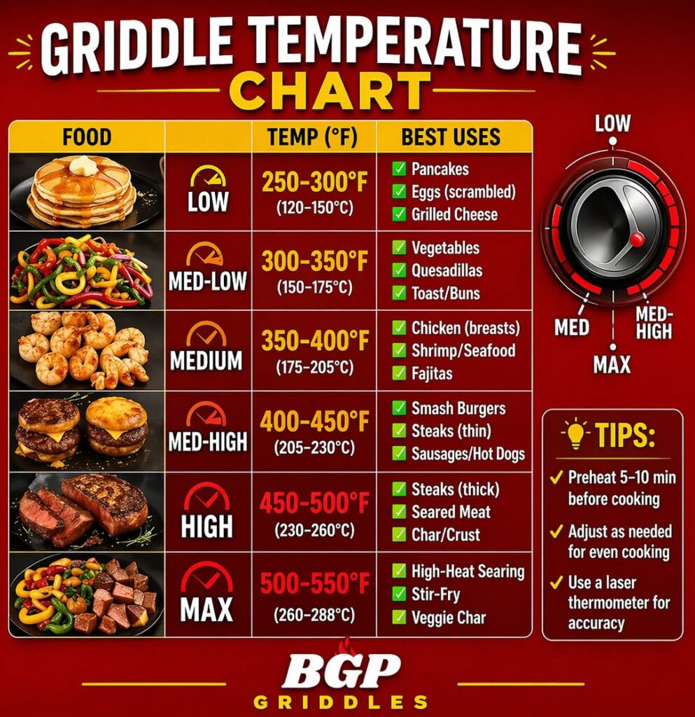 Griddle Temperature Chart