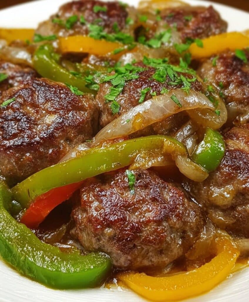 Ground Prime Rib Meatballs In Garlic Herb Sauce