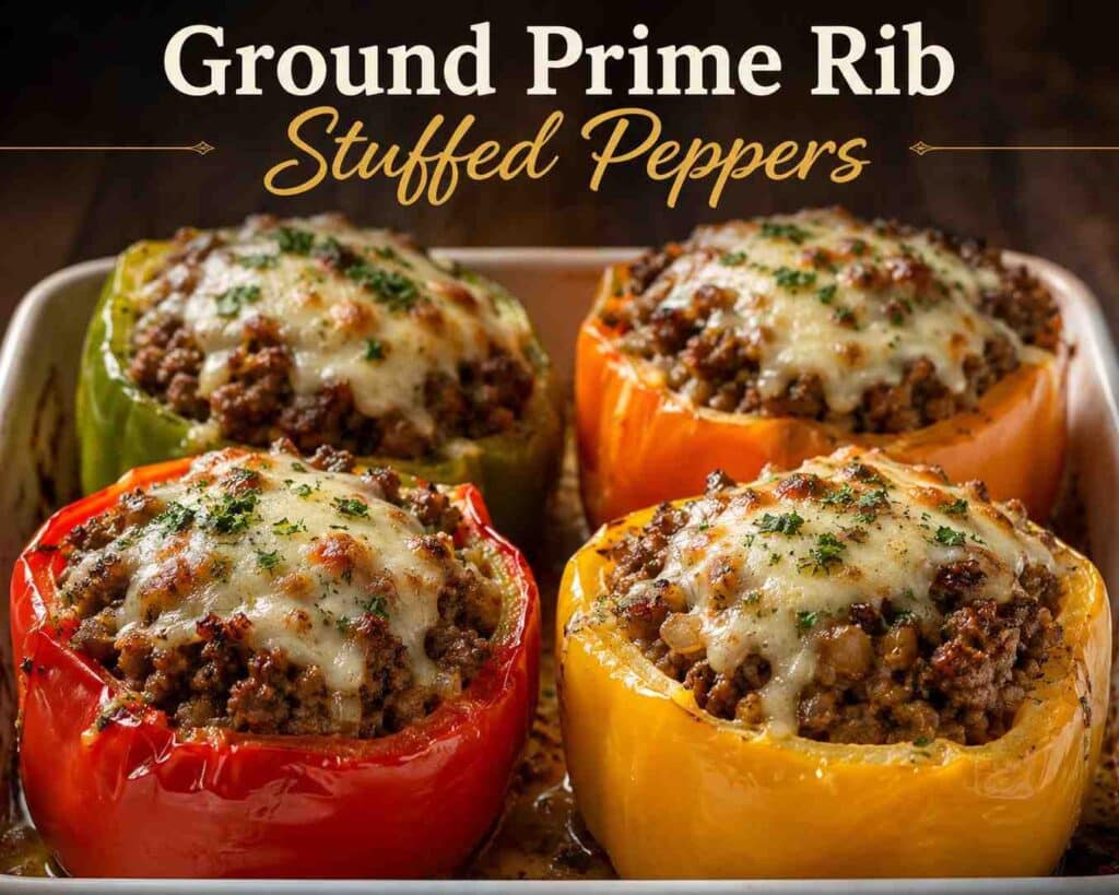 Ground Prime Rib Stuffed Peppers