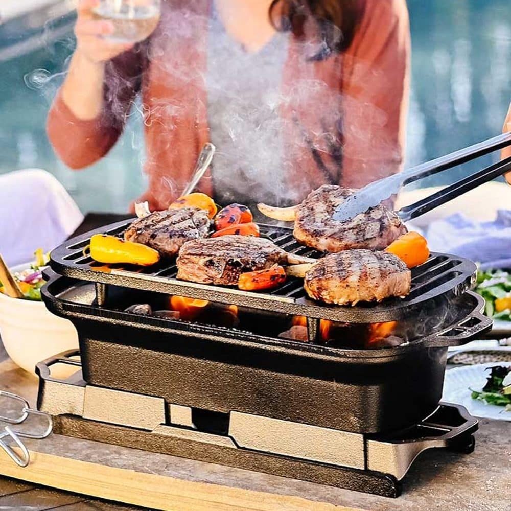 Hook, Line, And Sizzle: The 10 Best Portable Grills For Your Next Fishing Trip 9 Lodge Cast Iron Sportsman Grill
