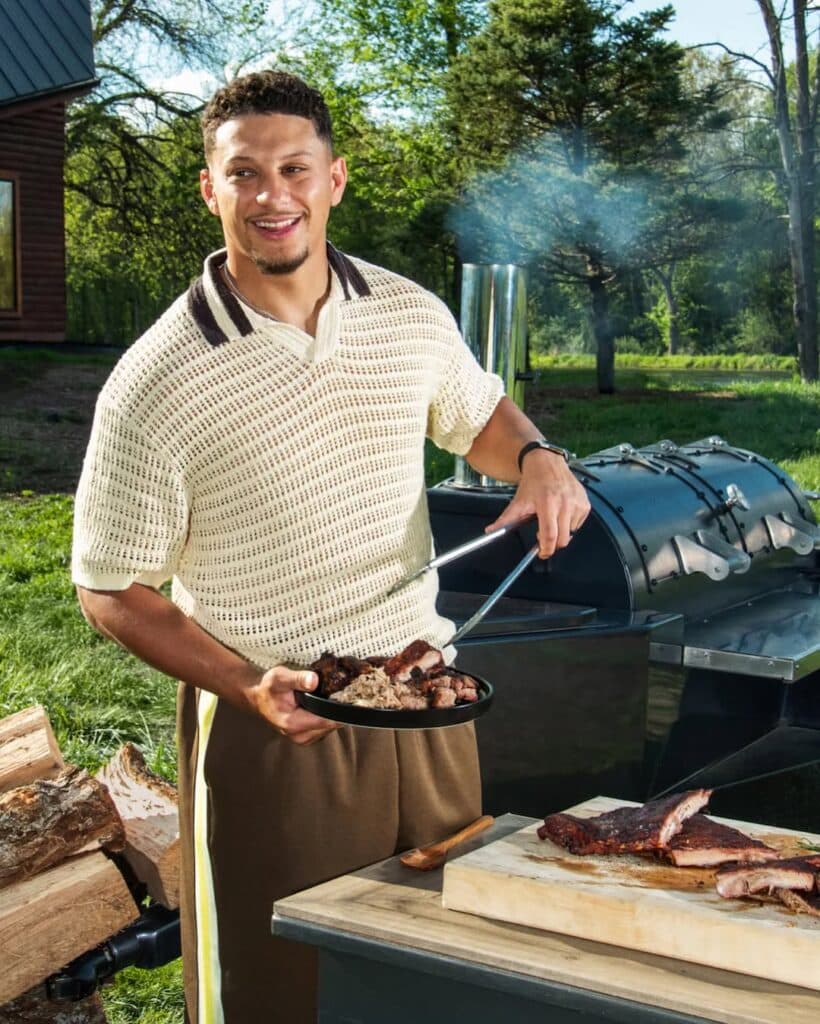 Patrick Mahomes Grilling Meat 