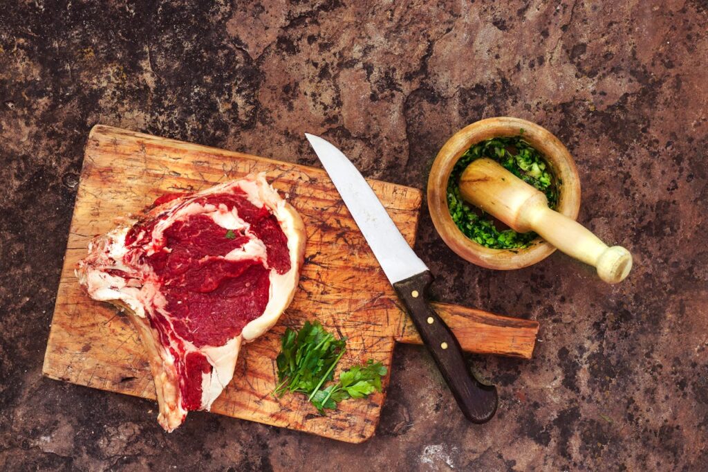 Prime Rib A Boning Knife And Herbs