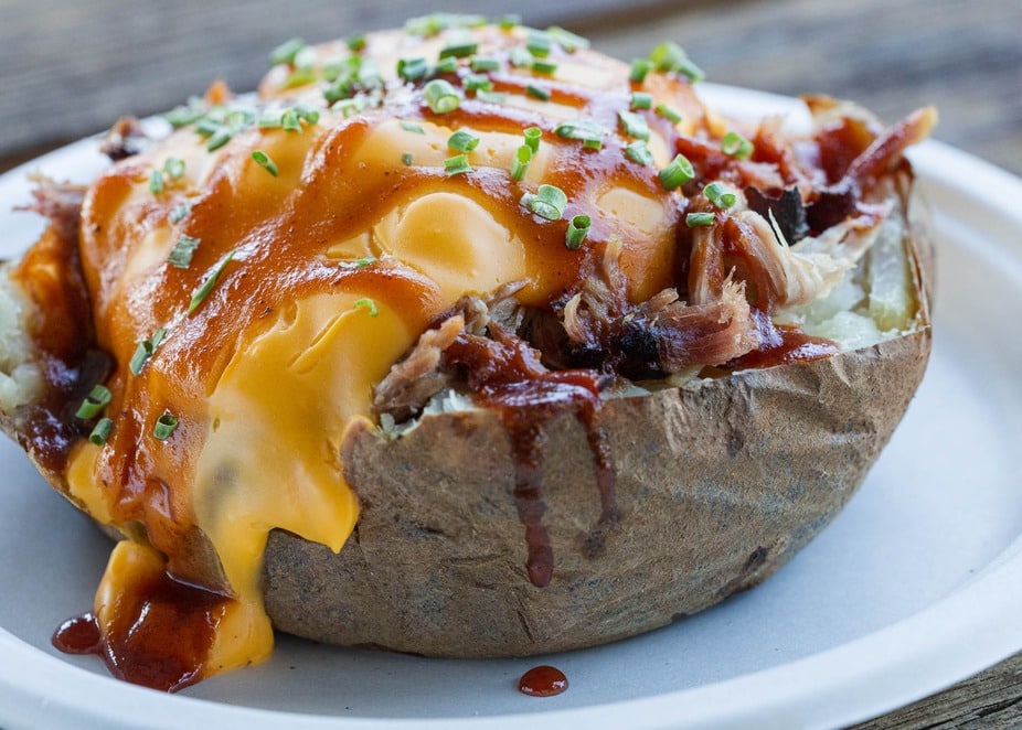 Pulled Pork Stuffed Baked Potatoes