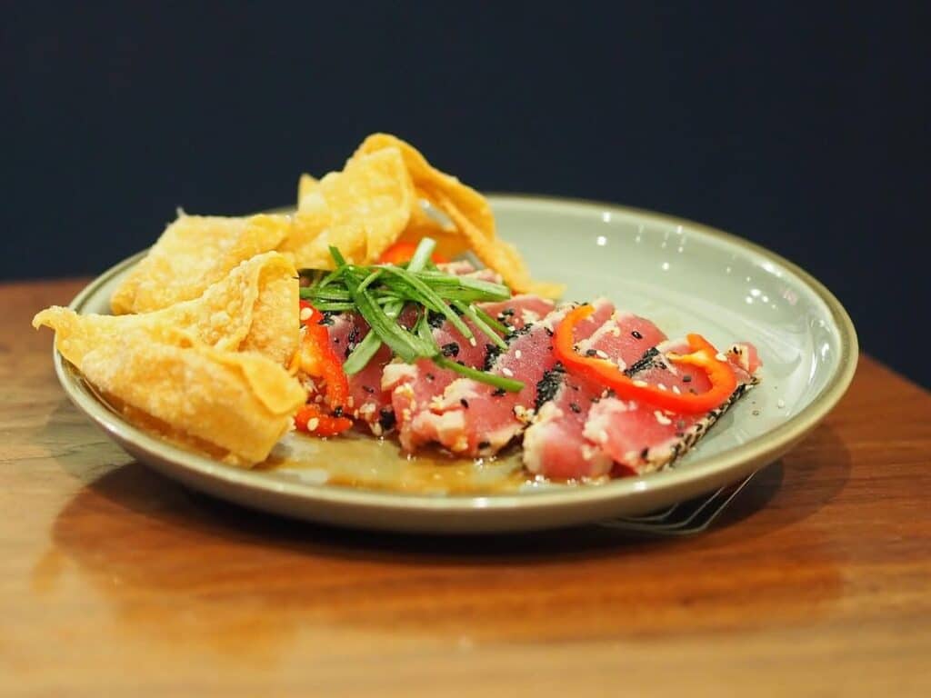 Seared Ahi Tuna Wonton Crisps