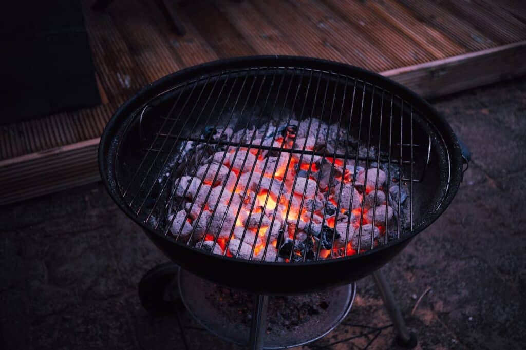 Smoldering Charcoal In A Charcoal Grill