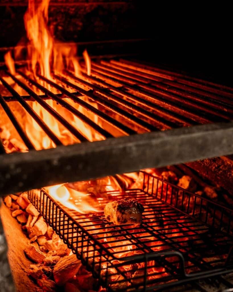 Smoldering Charcoal In Charcoal Grill