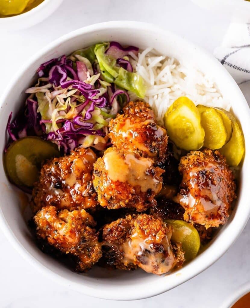 Spicy Honey Garlic Chicken Bowls