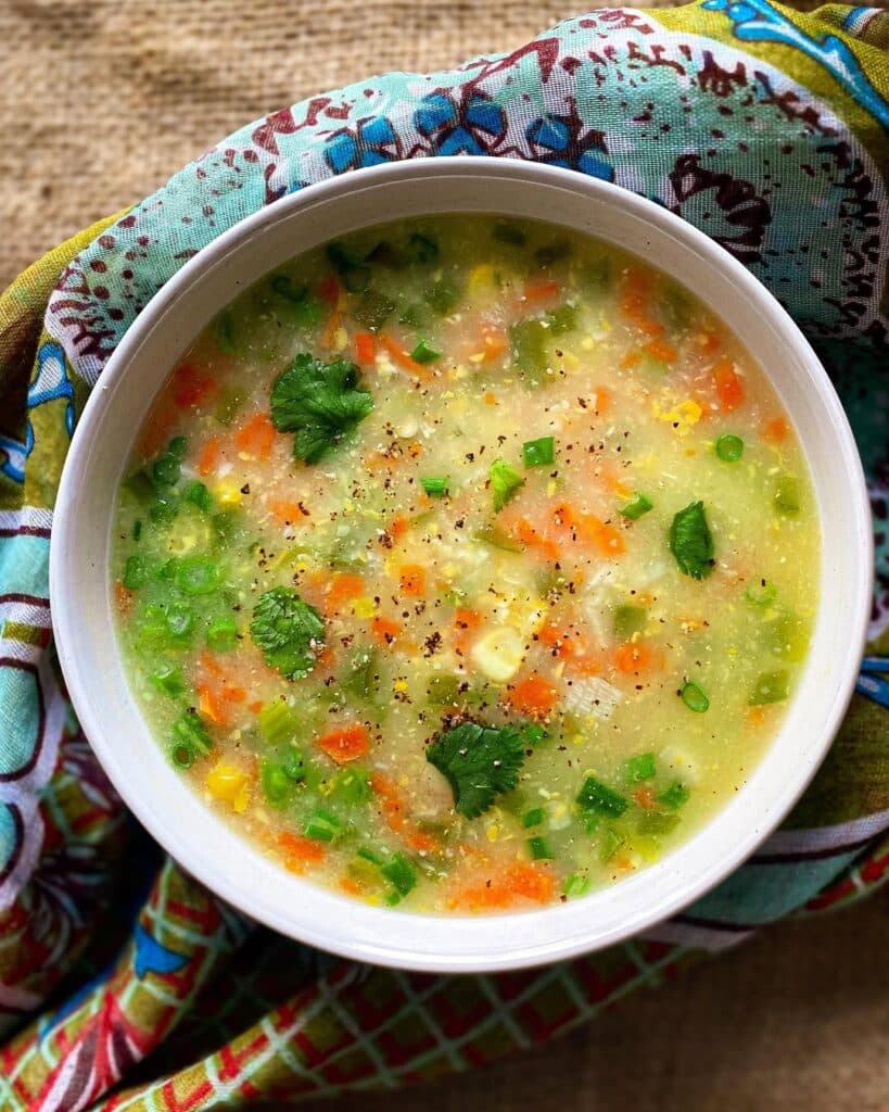 Sweet Corn And Veggie Soup