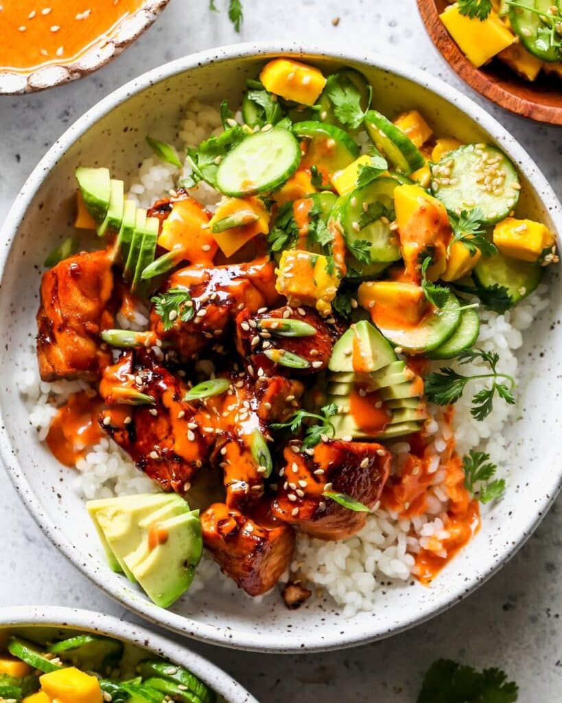 Teriyaki Salmon Rice Bowls