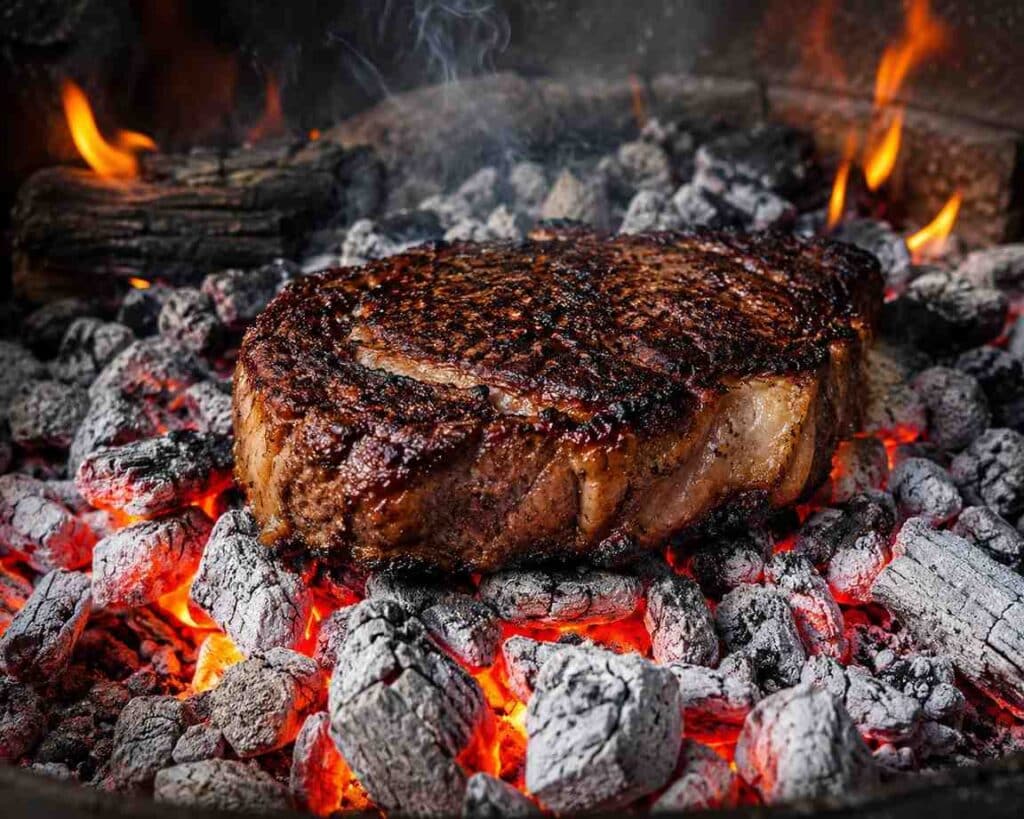 The Caveman Style Cooking Steak