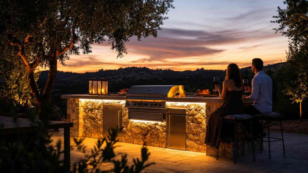 Unique Outdoor Kitchen Lighting