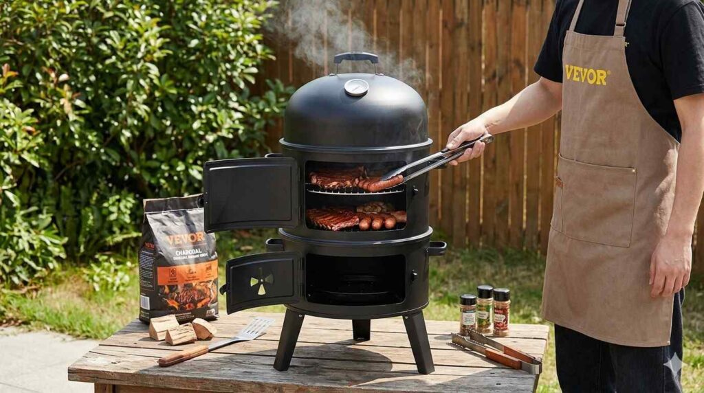 Vevor 16 Inches Vertical Charcoal Smoker Grill