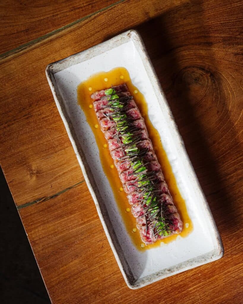 Wagyu Beef Fillet Tataki With Ponzu Truffle Dressing