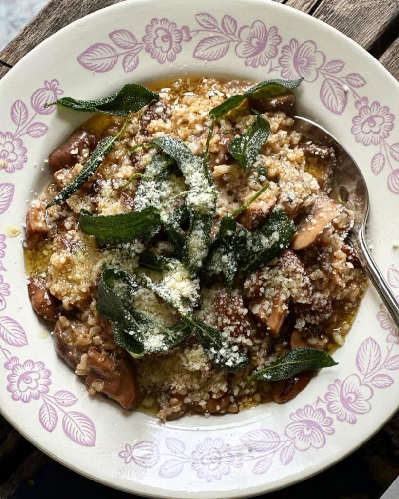 Wild Mushroom Risotto With Crispy Sage