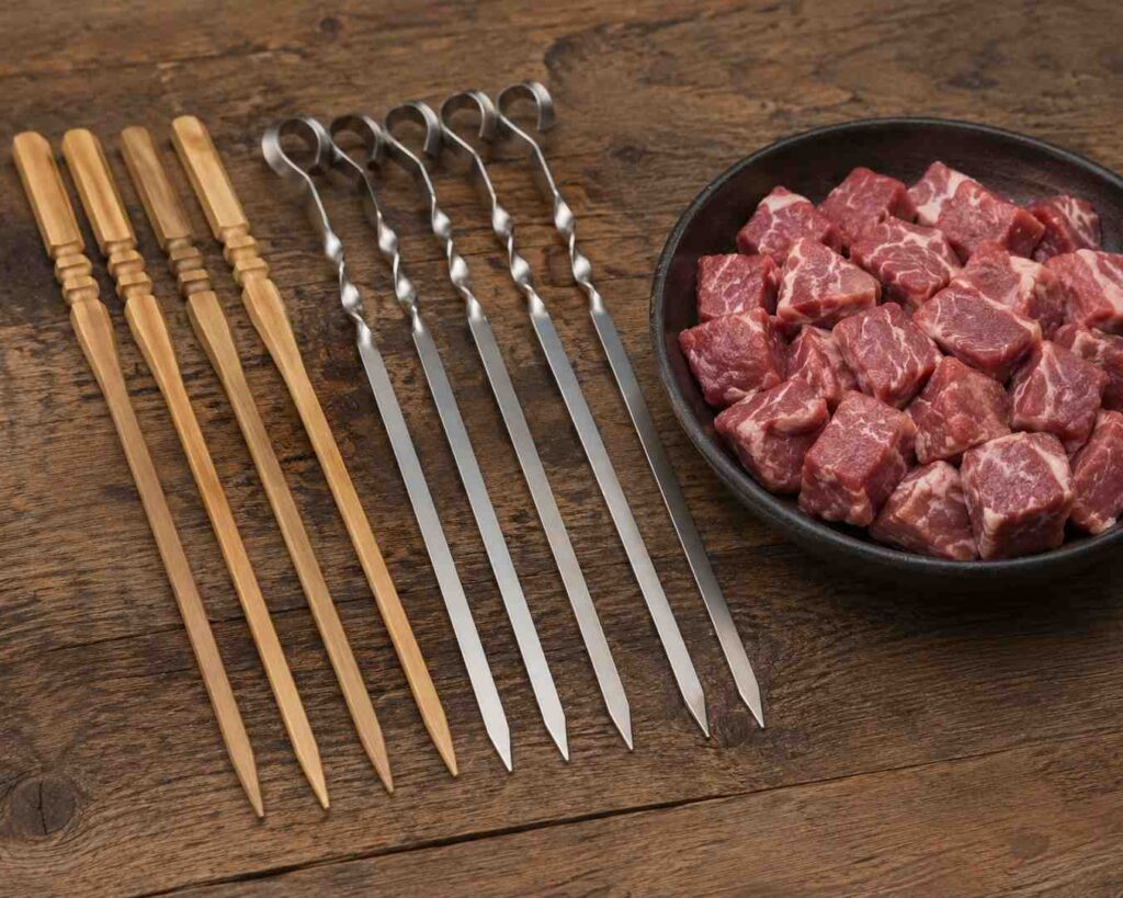 Wood Versus Metal Skewers