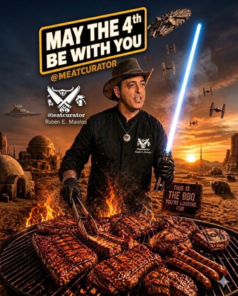 A Star Wars Fan Celebrates May Fourth With Bbq And Light Saber