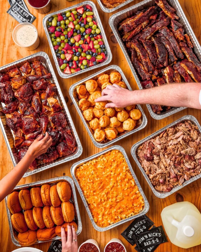 A Sumptuous Bbq Bar With Lots Of Food