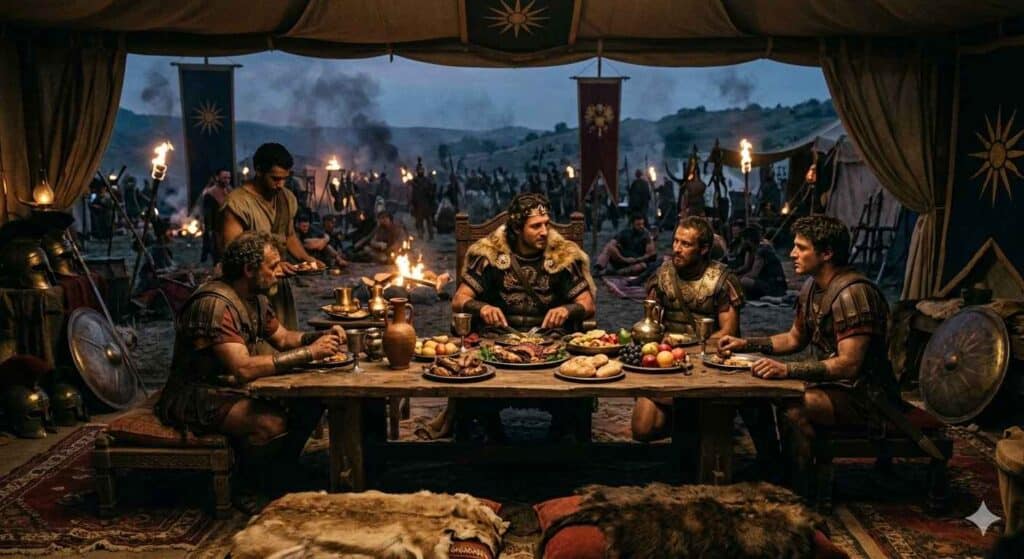 Alexander The Great Dinning After A Battle