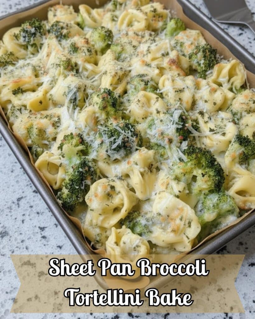 Broccoli Cheddar Tortellini Bake