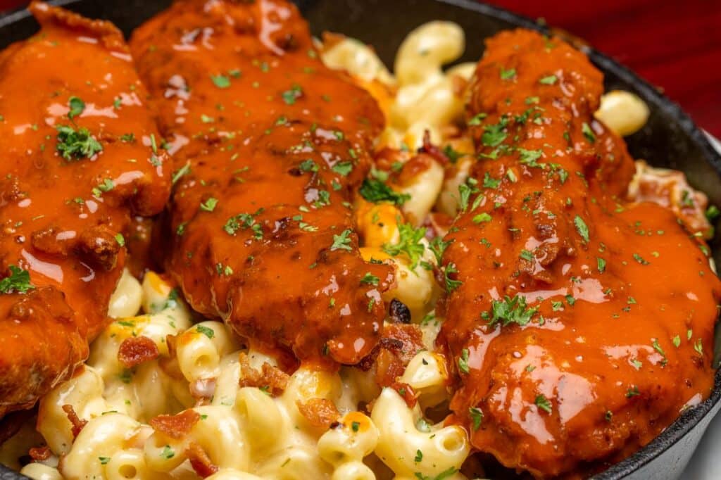 Buffalo Chicken Tortellini Bake