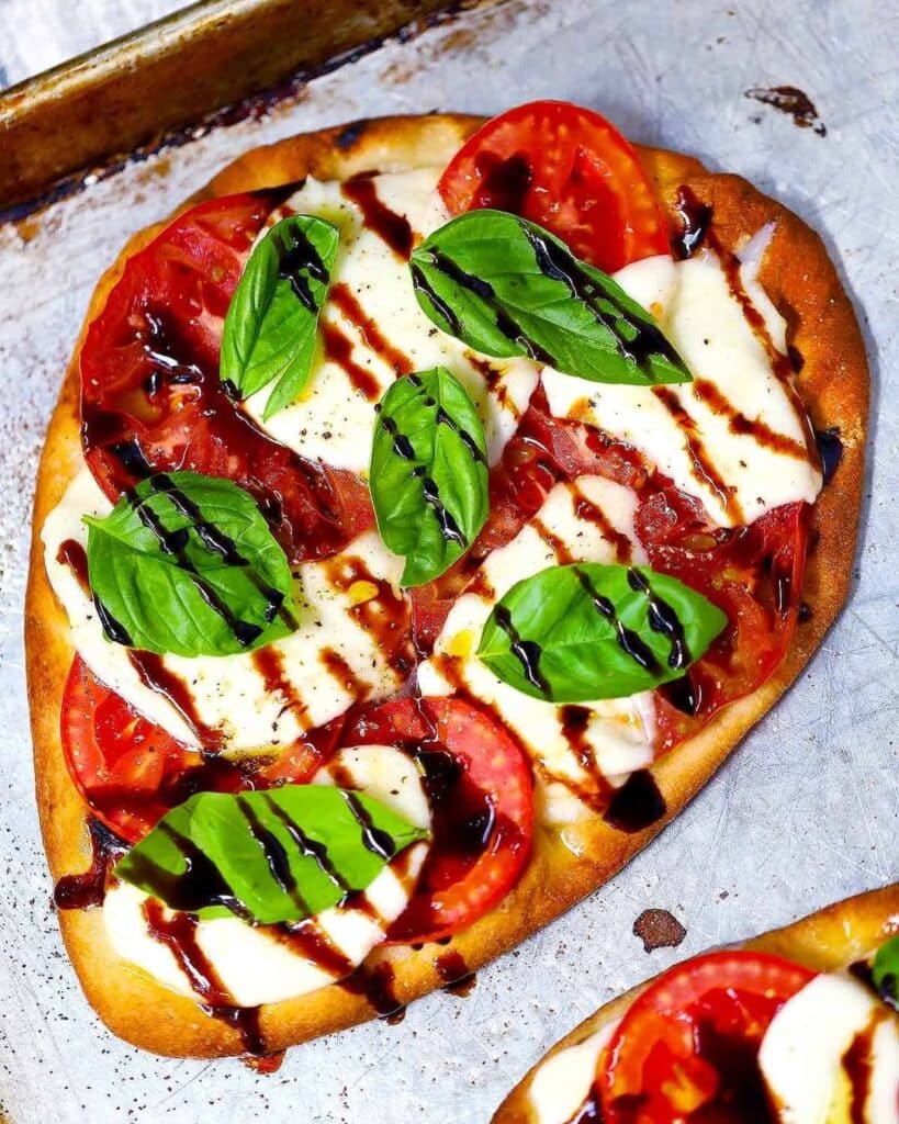 Caprese Naan Pizzas