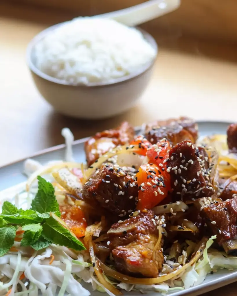 Caramelized Glaze On Pork Ribs