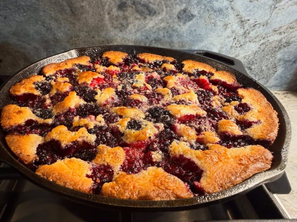 Cast-Iron Berry Cobbler With Vanilla Ice Cream