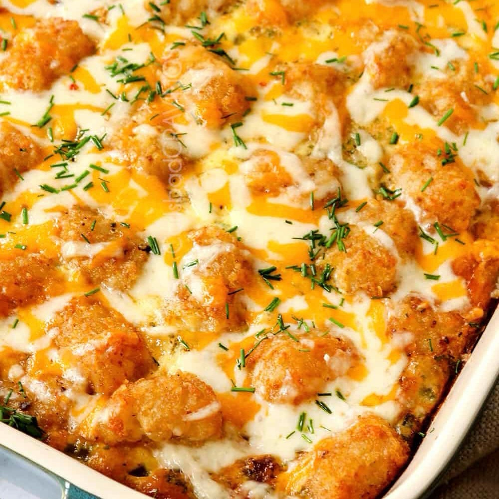 10 Cheesy, Crispy, &Amp; Comforting Breakfast Entree Recipes 4 Cheesy Tater Tot Breakfast Bake