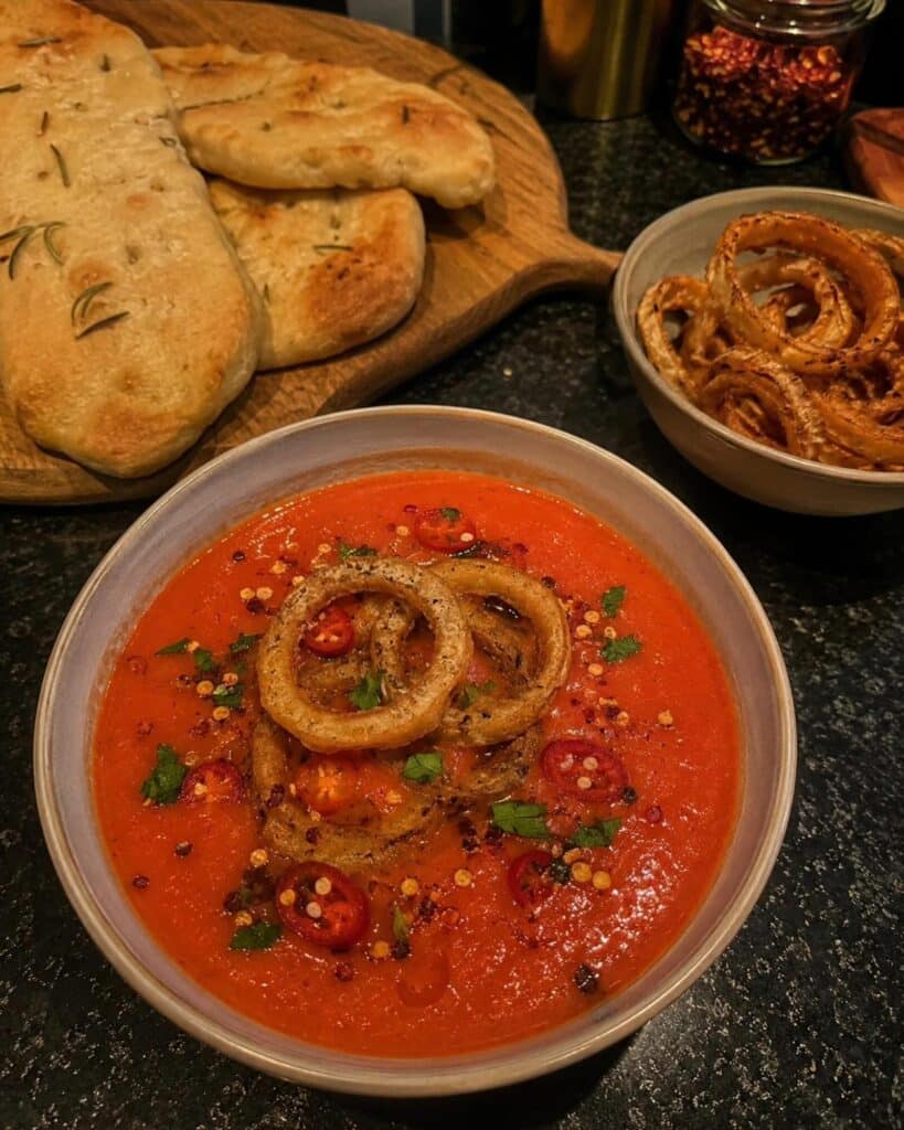 Chilled Gazpacho With Crusty Bread