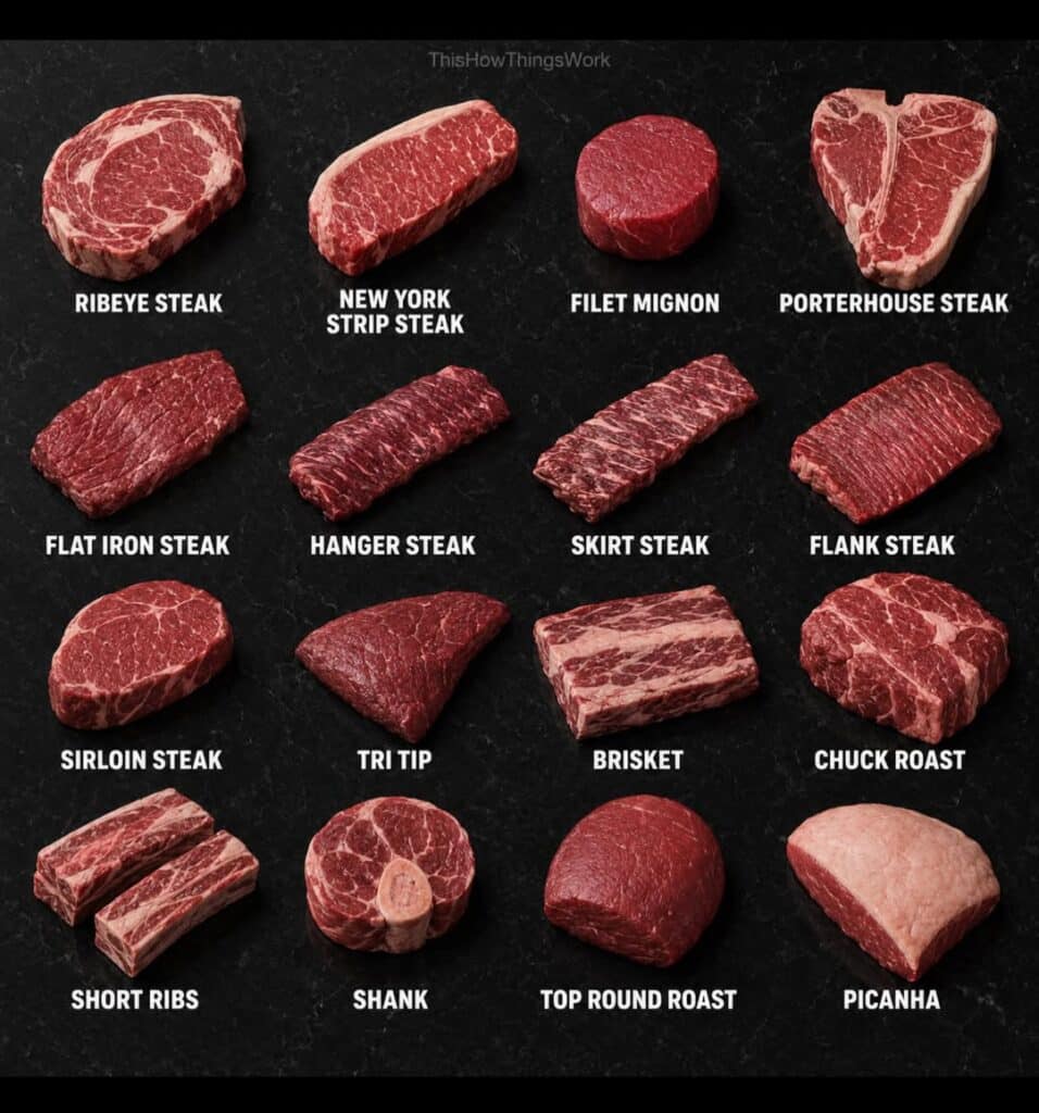 different meat cuts chart