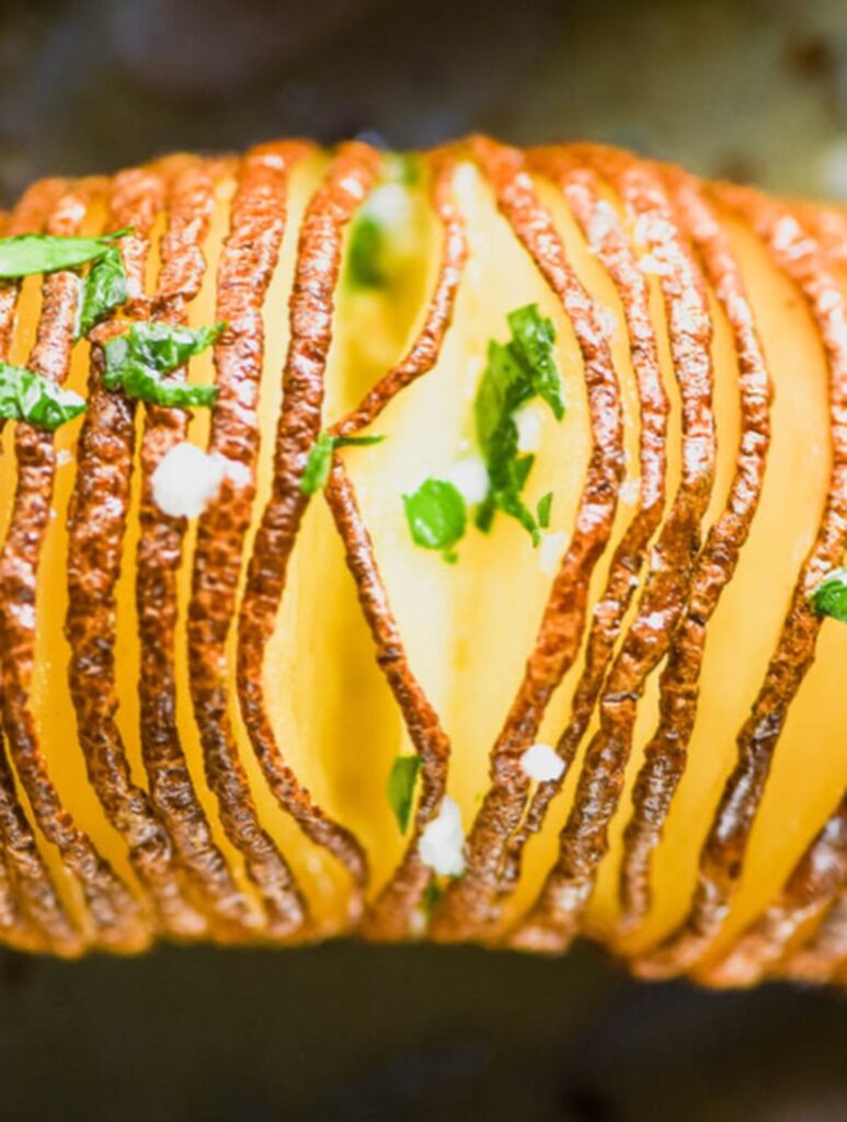 garlic-herb grilled hasselback potatoes