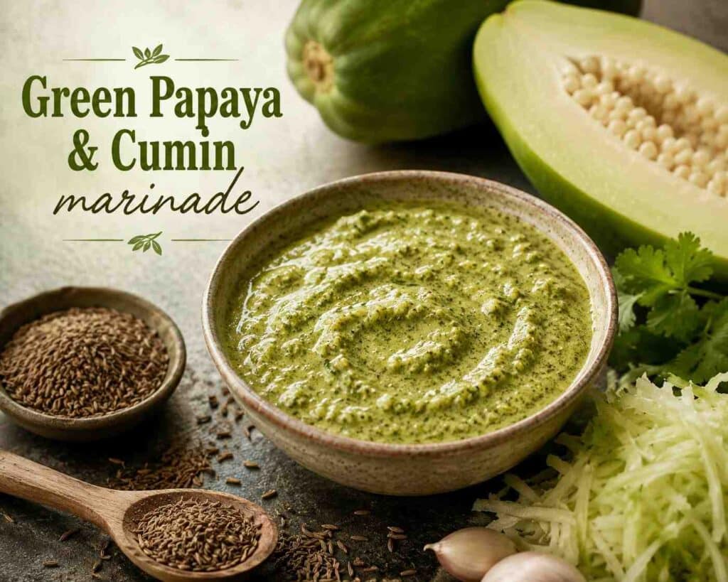Green Papaya And Cumin Marinade