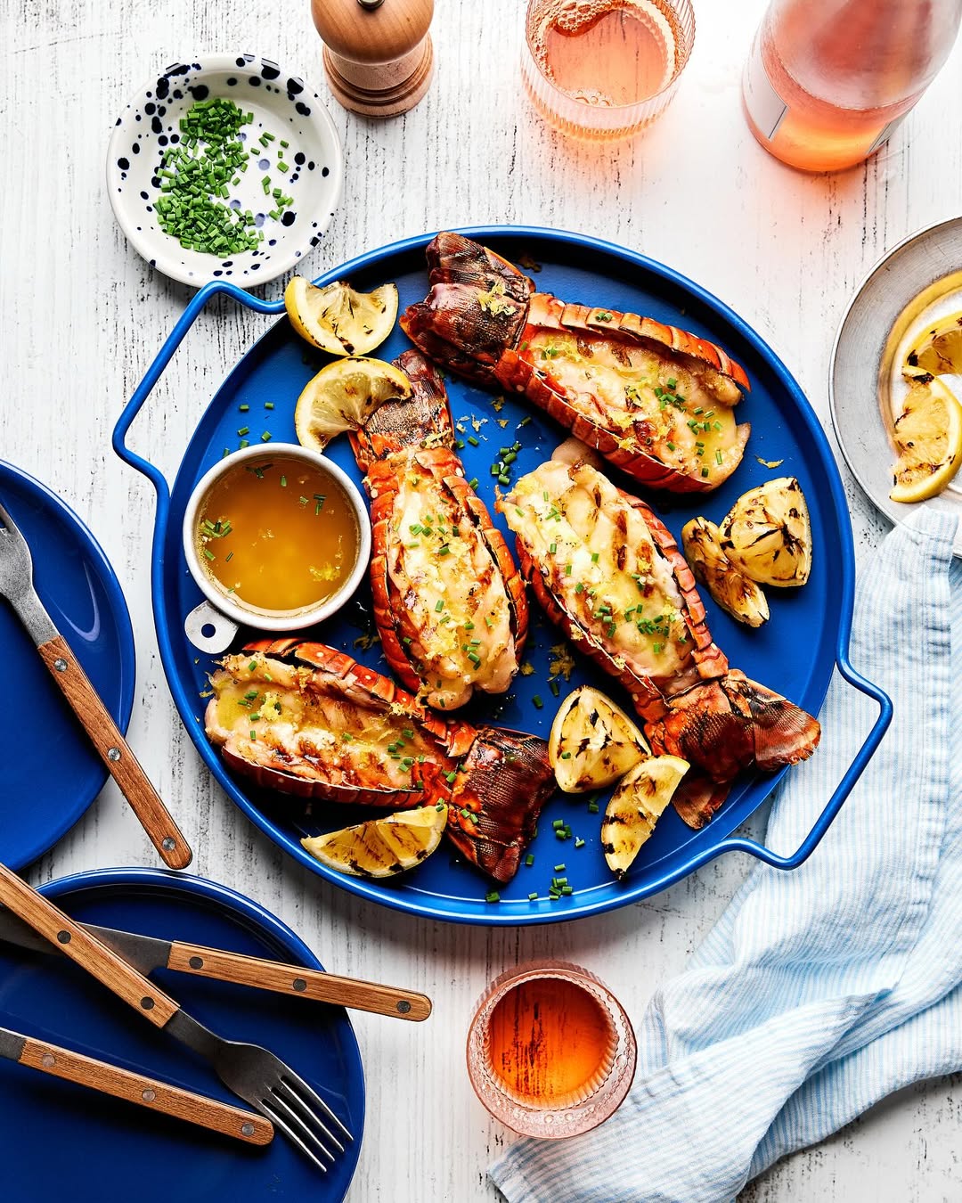 Grilled Garlic Butter Lobster Tails