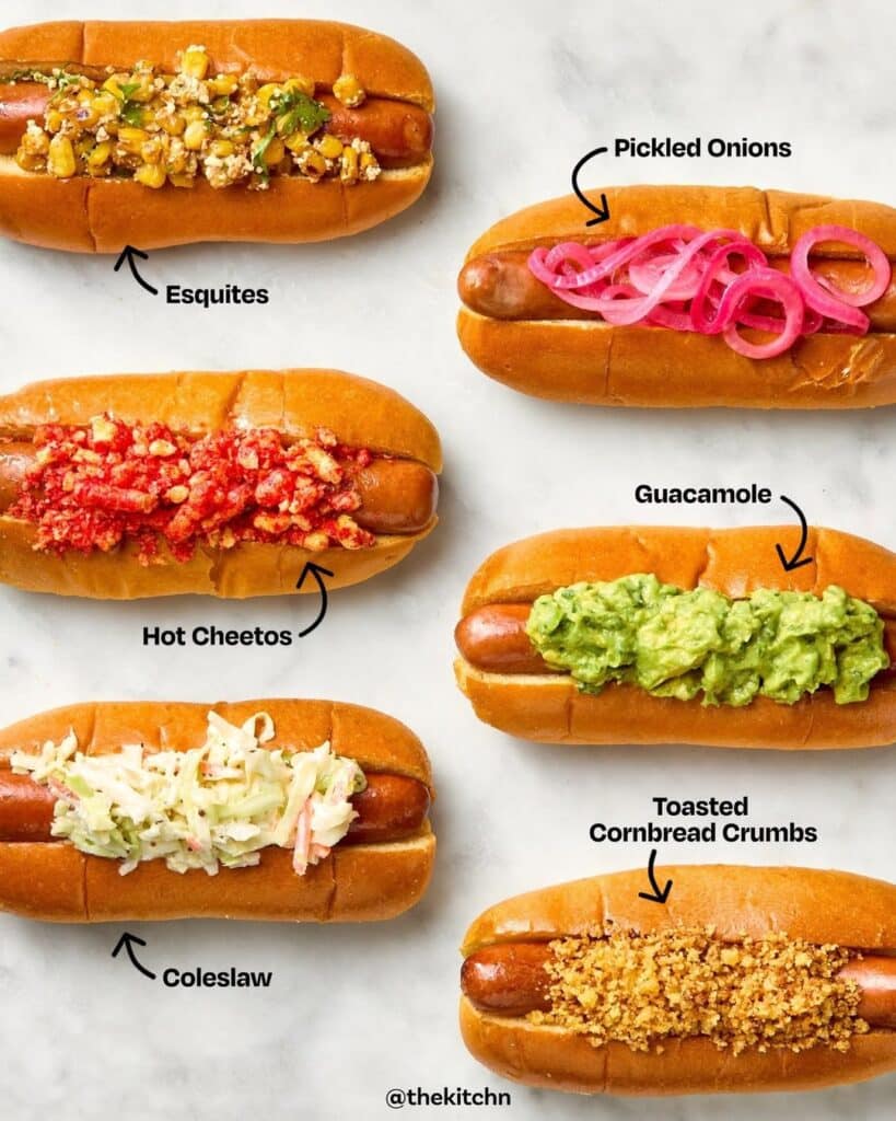Grilled Hot Dogs With A Topping Bar