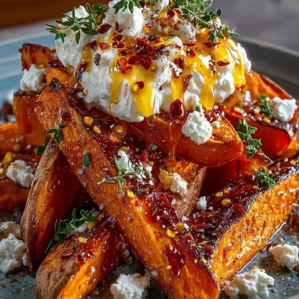 honey-butter glazed sweet potato wedges