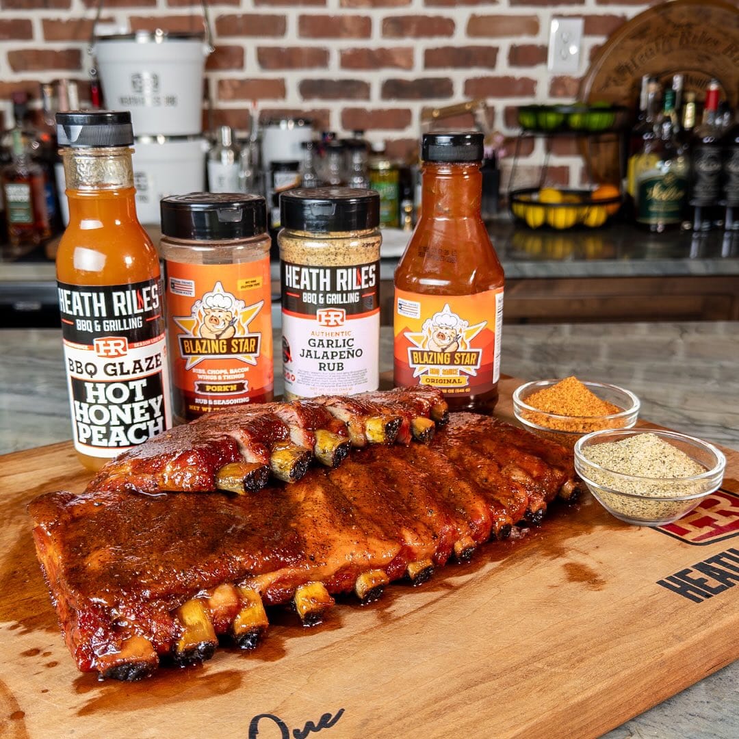 hot honey and peach glazed pork ribs