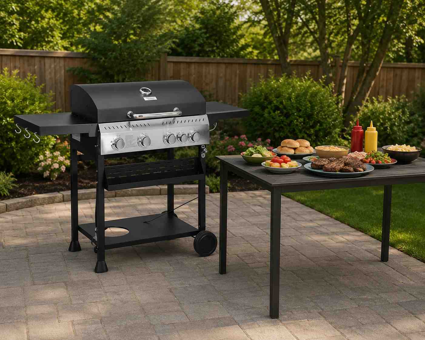 outsunny 4-burner propane gas grill