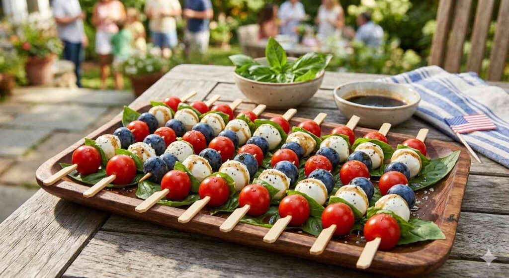 Red White And Blue Caprese Skewers