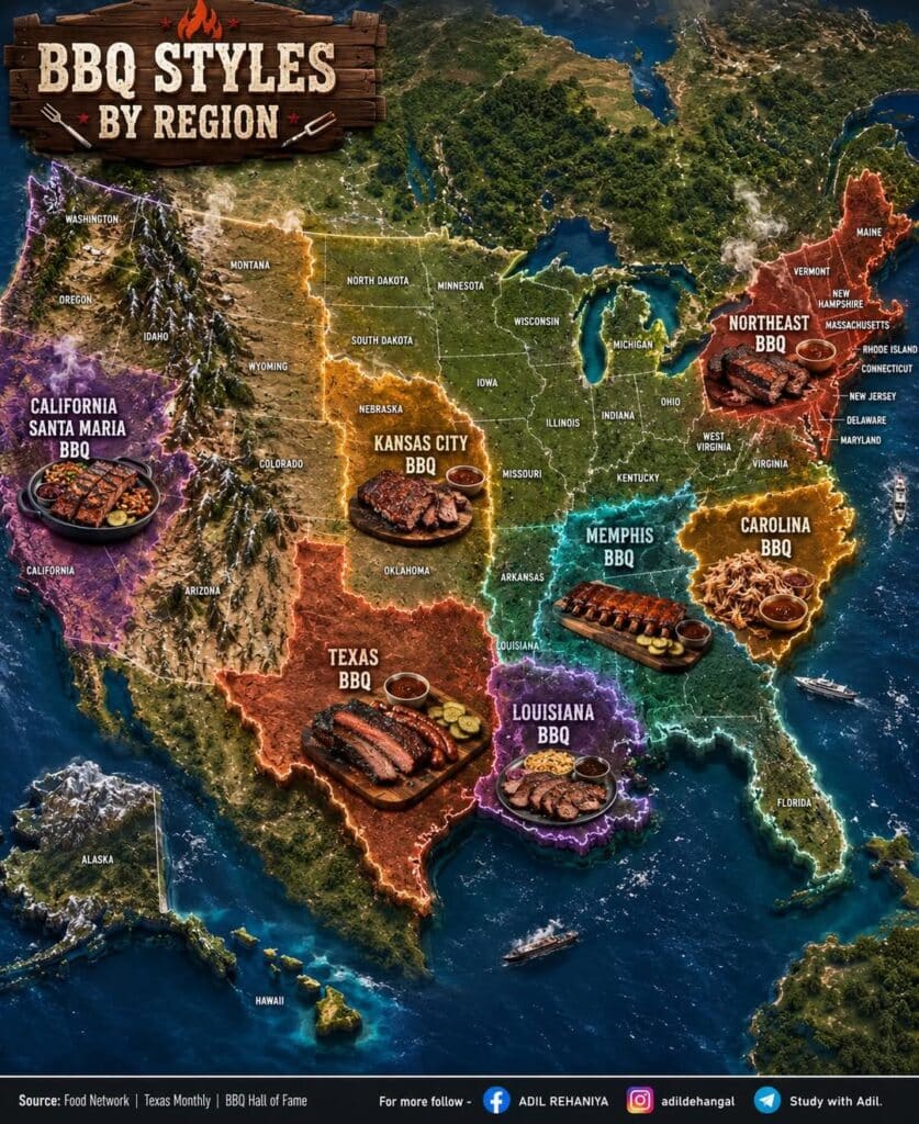 Regional Bbq Styles Map