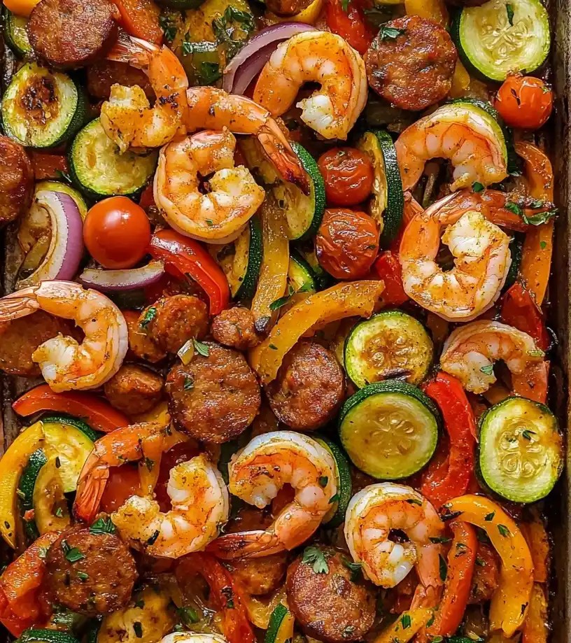 Sheet Pan Sausage And Summer Veggies