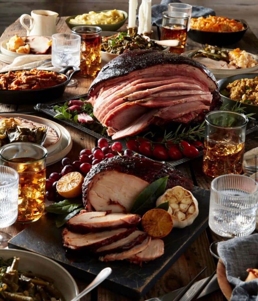 Smoked Ham And Cheese Berries And Drinks