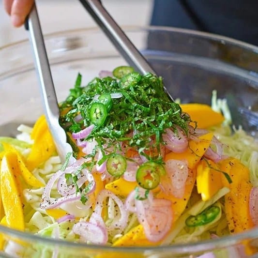 spicy mango-jalapeno coleslaw