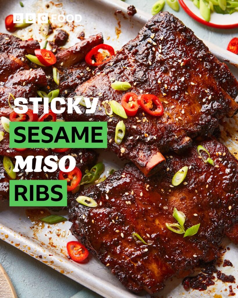 Sticky Sesame Miso Ribs