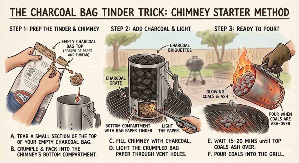 The Charcoal Bag Tinder Trick