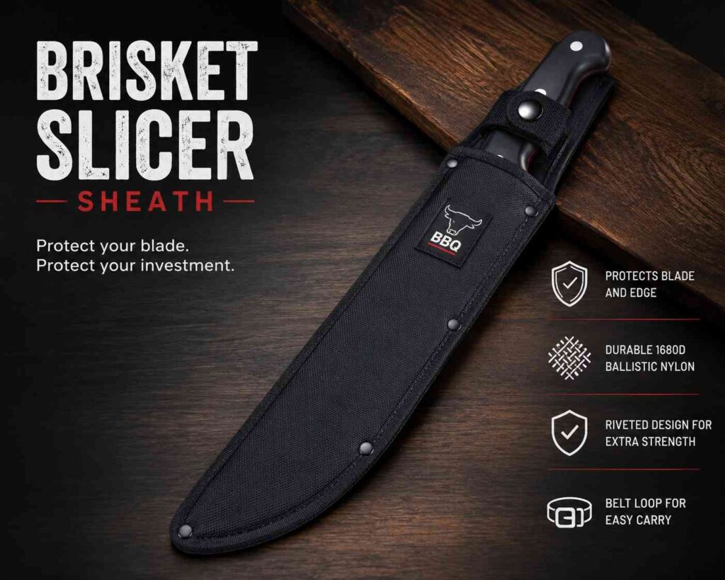 10 Leather Knife Sheaths For Safe Handling Around A Busy Backyard Grill 4 The Slimline Brisket Slicer Wrap