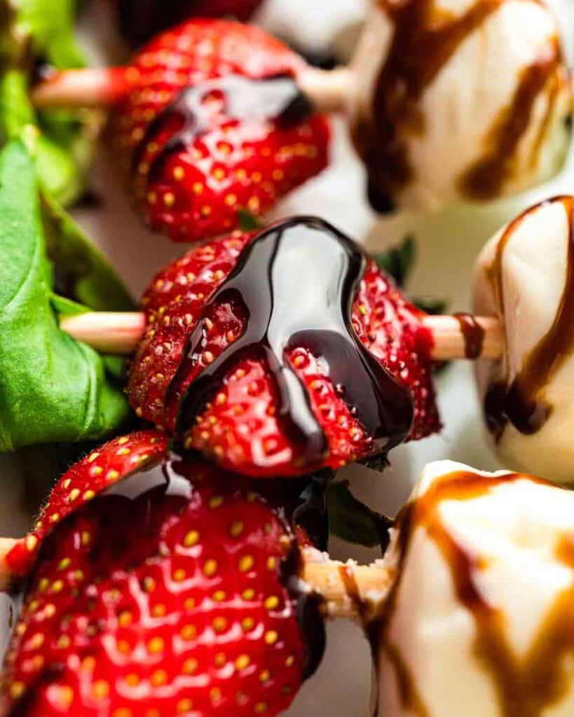 Caprese Twist Tomato And Strawberry Skewers